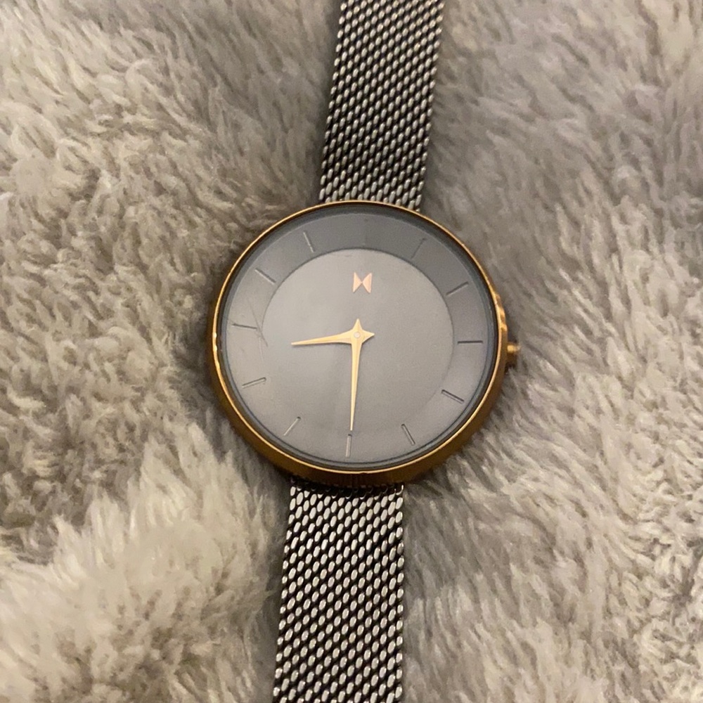 MVMT watch - taupe with rose gold trim